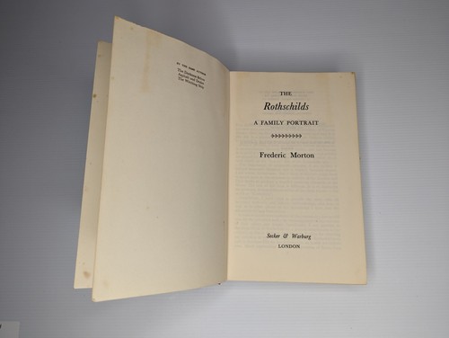 The Rothschilds By Frederick Morton Hardback 1961 + Large Fold Out - Picture 8 of 9