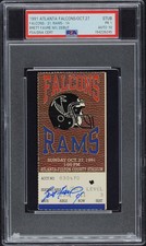 Brett Favre Signed NFL Debut Ticket 10/27/91 - Falcons Rams PSA 1 Auto 10