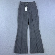 Good American Soft Stretch Ponte Kick Flare Pants Gray Pinstripe Size S Stretch