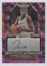 2023-24 Panini Prizm Draft Picks Purple Ice 74/99 Sir'Jabari Rice Auto 1pe9