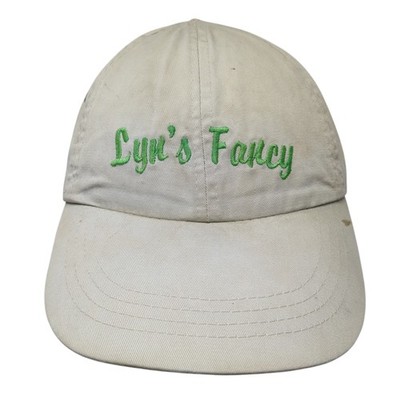Lyn's Fancy Slideback Baseball Cap Beige One Size Adjustable Embroidered Anvil