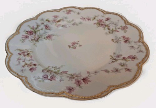 Vtg 24k Gold Rim France Limoge Dinner Serving Plate 1920-1932 Apple Blossom - Picture 2 of 5
