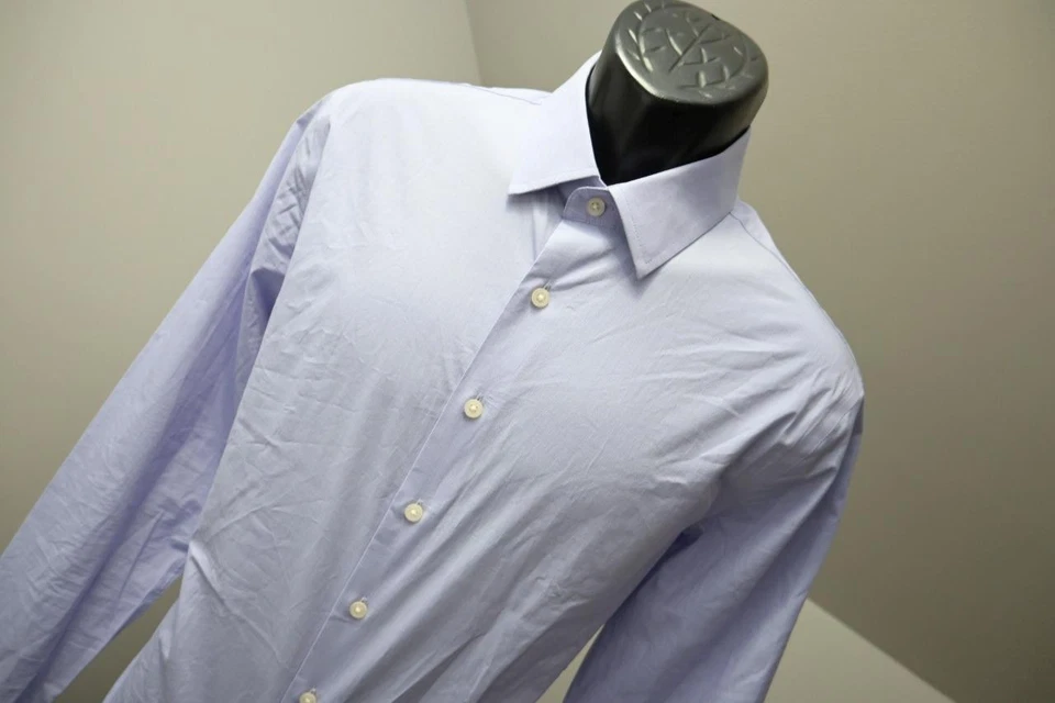 Express 1MX Dress Shirt Fitted Stretch Light Purple Long Sleeve Mens Sz Medium - Image 4 of 4
