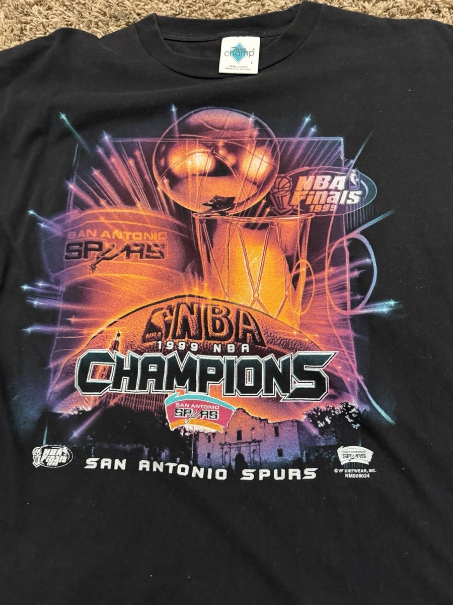 Vintage Rare 1999 NBA Champions San Antonio Spurs Black T-shirt