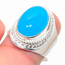 Blue Chalcedony Gemstone Handmade 925 Sterling Silver All Size Ring For Gift