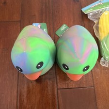 NEW Sunny Days Jumbo Squeezy Green Tie Dye Duck Squish Stress Fidget Toy