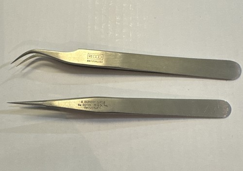 COMBO VINTAGE A DUMONT & FILS  3C and REDOCO 7 TWEEZERS WATCHMAKER / JEWELER 