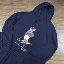 Polo Ralph Lauren Hoodie Mens 3XB Big Blue Polo Bear Ski Graphic Pullover