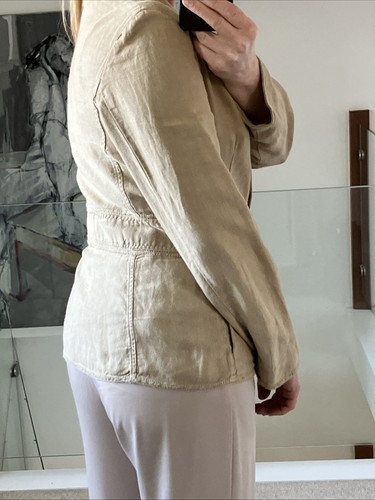 Marella Sport Women's Casual Linen / Flax Jacket Blazer Camel Beige Size 10 - Picture 9 of 13