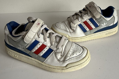Adidas Originals Forum Low Weiß Rot Blau Spitze und Riemen Lo Sneaker G13223 UK 5