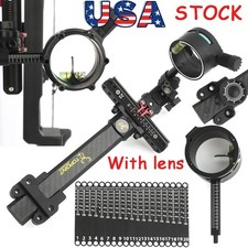 Compound Bow Sight 1Pin Carbon 0.019" 4X 6X 8X Lens Micro Fiber Adjustable Hunt Compound Bow Sight 1Pin Carbon 0.019" 4X 6X 8X Lens Micro Fiber Adjustable Hunt - Image 1