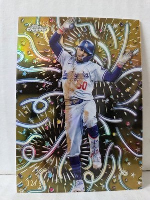 Mookie Betts 2024 Topps Chrome Update Celebracion Gold Refractor /50 SSP Dodgers