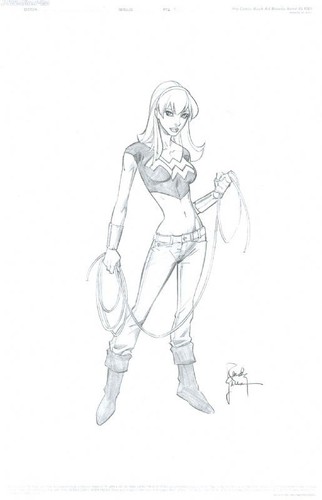 Pinup Randy Green WONDER GIRL 11X17 Original Cómic Arte Teen Titans