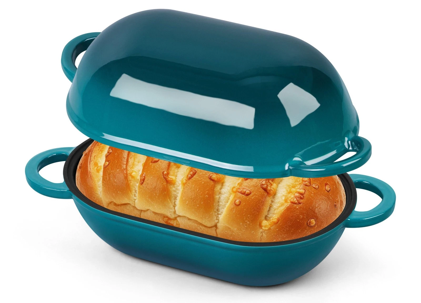 Homikit Enameled Cast Iron Dutch Oven for Bread Baking, 2.8 QT Oval Bread Ove...