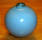 Antique Delphite Blue Swirl Milk Glass Iowa Barn / Farm Round Lightning Rod Ball