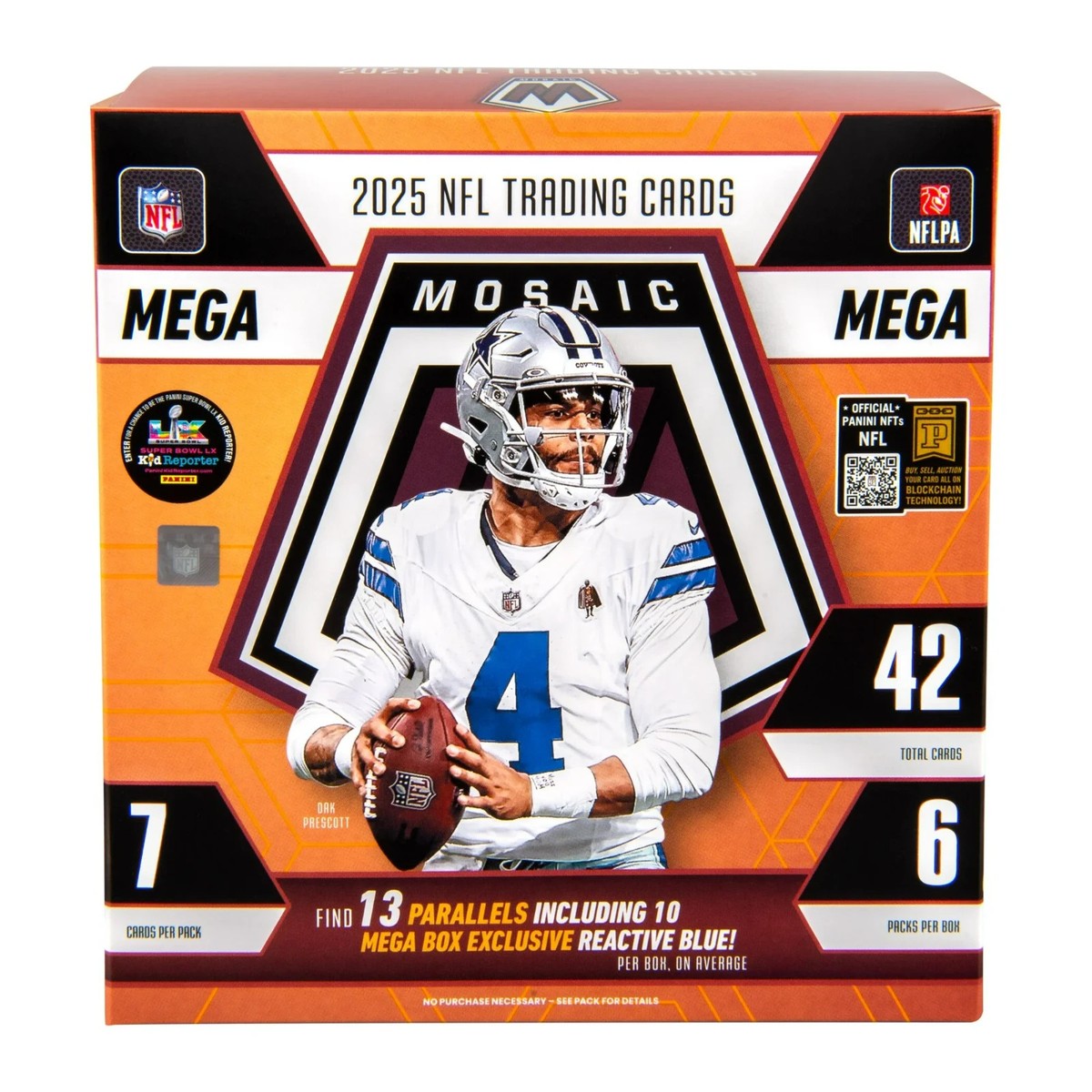 2025 Panini Mosaic Football NFL Trading Cards Mega Box (13 Mosaic
