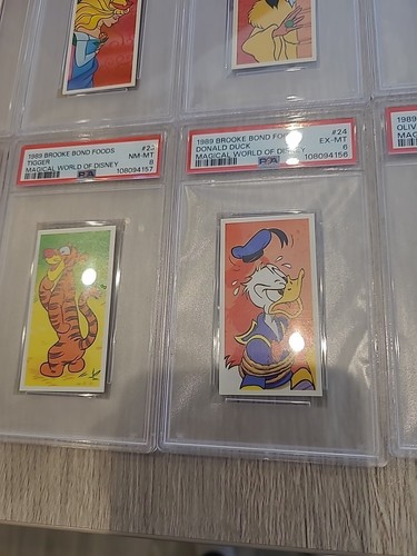 PSA Graded Full Set 1989 Brooke Bond Food Magical World of Disney Consec Graded - Picture 16 of 17