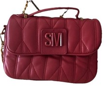 Steve Madden Red BCourtney Crossbody Bag Quilted With Gold Chain Strap