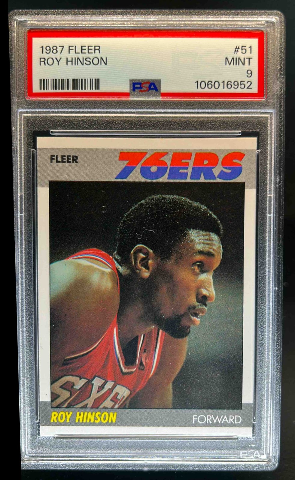 1987-88 Fleer Roy Hinson #51 76ers PSA 9