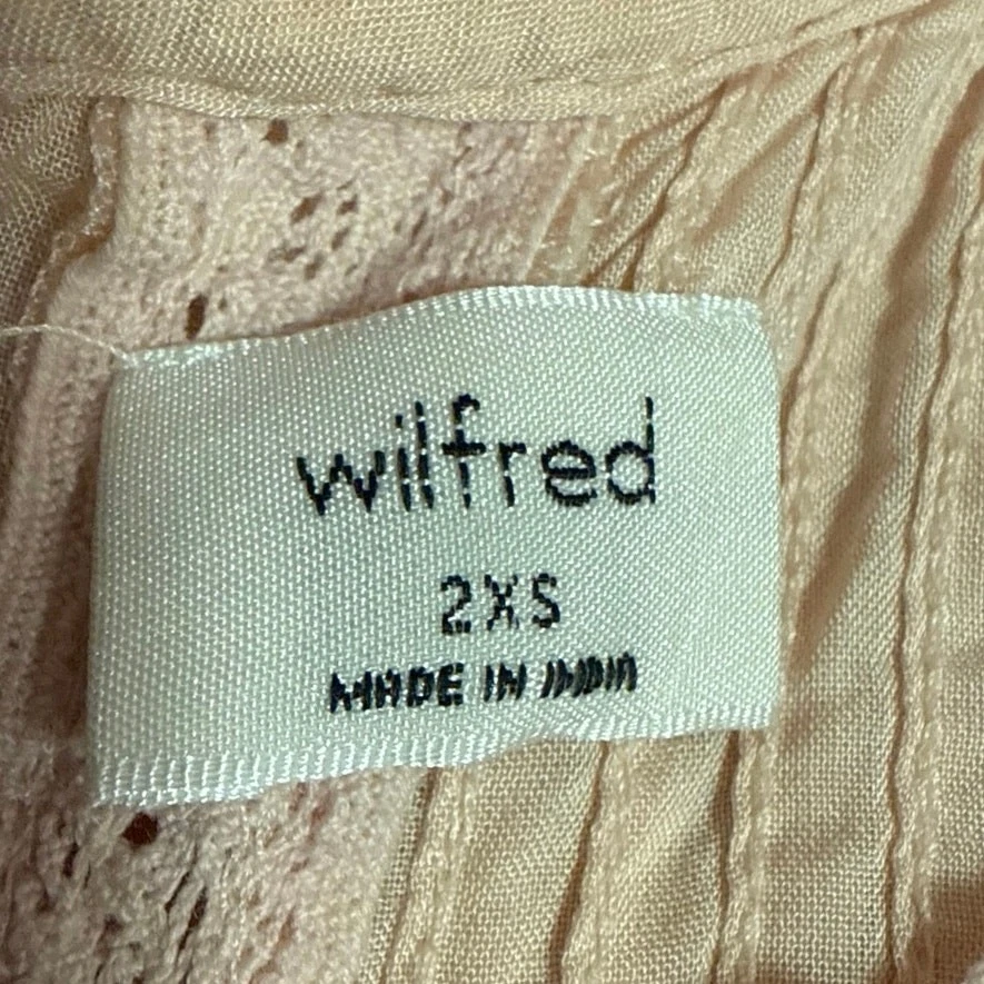 Blusa Top Aritzia Wilfred Flor de Pared Rosa Encaje Puff Manga Corta Plisada Talla 2XS Foto 4 de 4