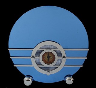 Vintage 1997 Thomas Museum Series TPC 109 Art Deco Style Blue Mirror Radio NR