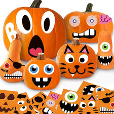 Pumpkin Decorating Kit, 24 Sheets Halloween Pumpkin Stickers Decorations