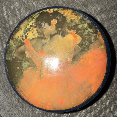 Vtg Fausto Corduri Made In Italy Round Leather Trinket Box