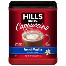 Hills Bros. French Vanilla Cappuccino Mix, 16oz - Easy Prep for Luxurious Coffee