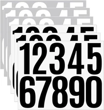 6 Sheets 3 Inch House Numbers for Outside, Vinyl Waterproof Sticker Black Number