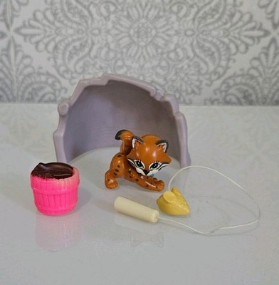 RARE VINTAGE 1990's Kenner Littlest Pet Shop Zoo Wilderness Baby LYNX set