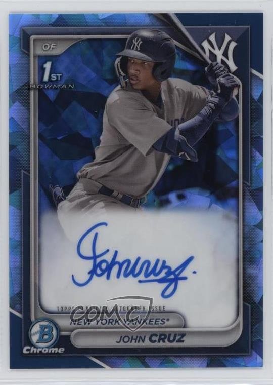 2024 Bowman Sapphire Edition Chrome Prospects John Cruz #BSPA-JCZ Auto 01nw