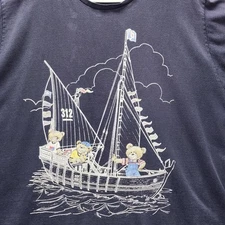 Vintage Bobbie Brooks Woman 22/24W Nautical Bears T-Shirt 90s Plus Size Sailboat