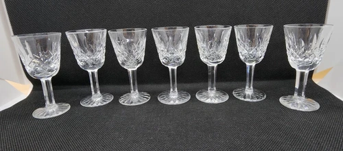 7 Vintage Waterford Crystal Lismore Small Cordial Liqueur Glasses