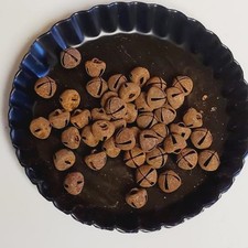 48 Primitive Rusty Tin Jingle Bells 9mm 0.35" Christmas Crafts
