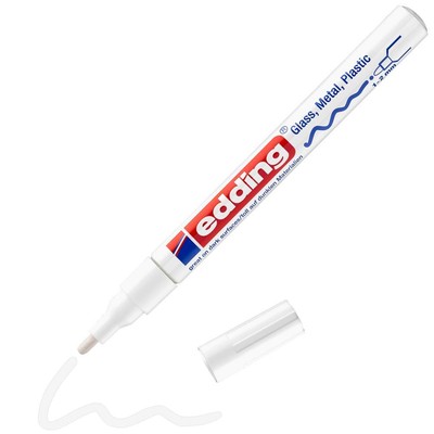 edding 751 gloss paint marker - white - 1 paint marker - round nib 1-2 mm - pain