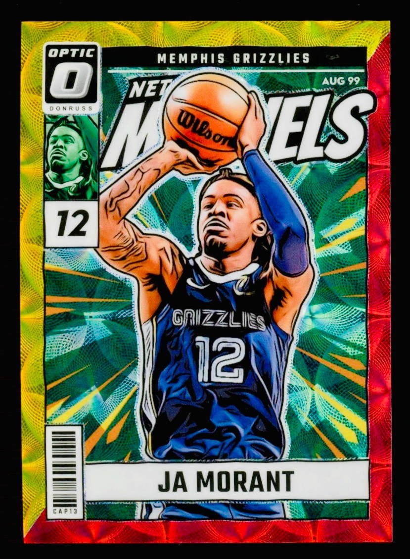 2024-25 Donruss Optic - Ja Morant #10 GOLD & RED PRIZM NET MARVELS SSP /99