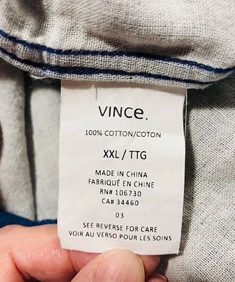 Camisa vaquera Vince para hombre 100 % algodón Buttondown SUAVE relajada talla XXL exclusiva Foto 4 de 4