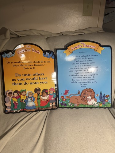 Die Cut Classroom Church Decor Golden Rule Lords Prayer Christian 90s Nostalgia