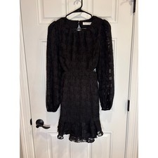 ASTR the Label Black Long-Sleeve Mini Dress – Medium