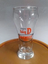 Vtg Drewrys Beer Sham Glass / Tavern Barware Advertising / Man Cave Bar Decor