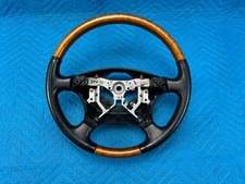 Lexus GX470 Steering Wheel w/ Wood Trim Black Leather 2002 2003 2004 2005 OEM