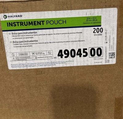 Halyard 49045, Large Clear Instrument Pouch 13'' x 15'' Case of 200 Each, Sterile!