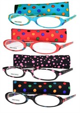 Womens Readers Glasses Polka Dot Oval Lenses Spring Hinge Lightweight