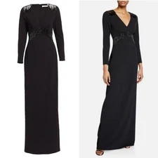 NWT Halston Long Sleeved EVENING GOWN US 6  MSRP-$495