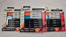 Lot of 3 - Sharpie Creative Markers, Chisel/Bullet Tips, Assorted Colors 10-Pack