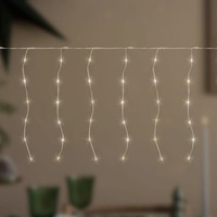 120 Led Lichtervorhang Lichterkette Weihnachtsdeko Lichternetz Timer Warmweiß 3M