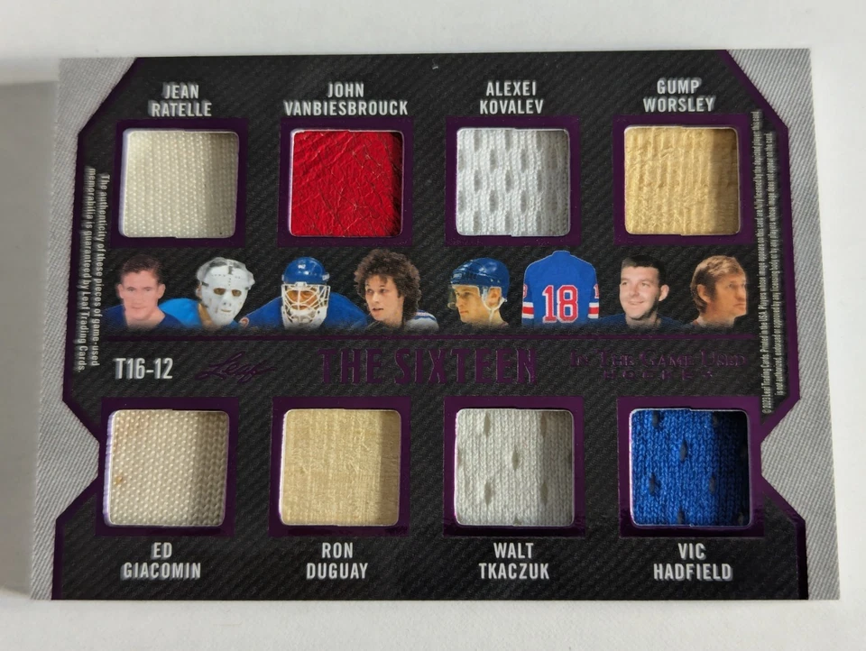 🔥#/30 NEW YORK RANGERS The 16 RELICS 2022-23 Leaf In The Game Used Jerseys ITG - Image 3 of 4