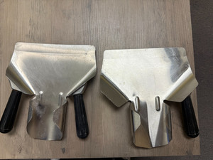 LOT OF 2 French Fry Scoop Stainless Steel Bagger & Scooper missing 1 handle