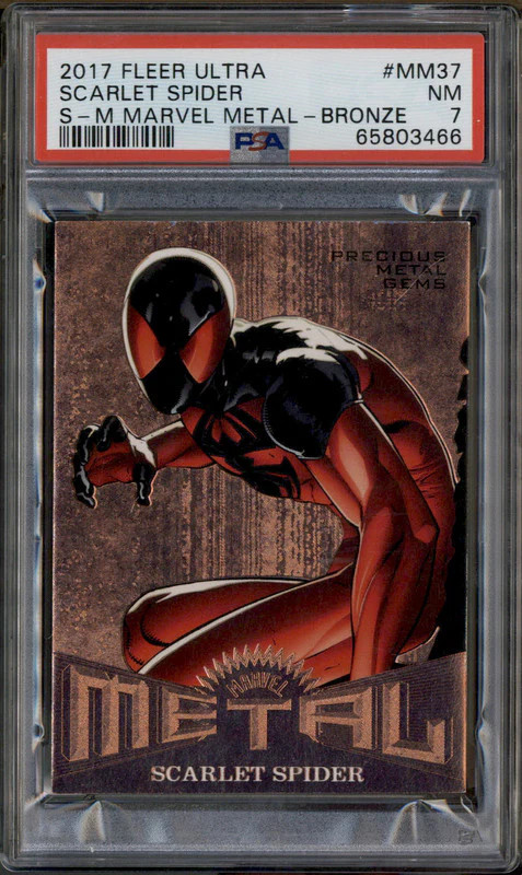 2017 Fleer Ultra Metal Bronze Precious Metal Gems Scarlet Spider /199 PSA 7
