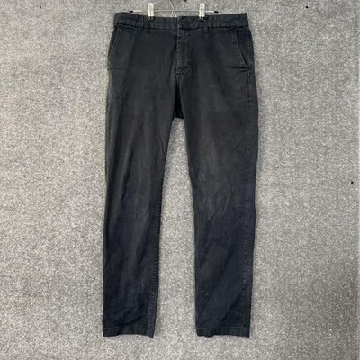 Outerknown S.E.A Legs Men S Black Organic Cotton Chino Pants Size 32 Fits 34X30